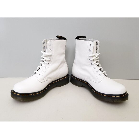 Doc Martens 1460 Pascal Boots White Virginia Leather Womens Size 6 37 - Picture 3 of 5